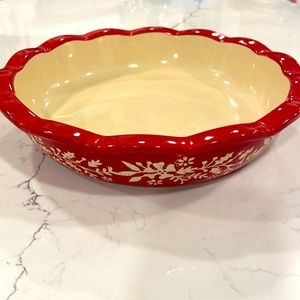 EUC Ciroa Christmas Stoneware Pie Plate